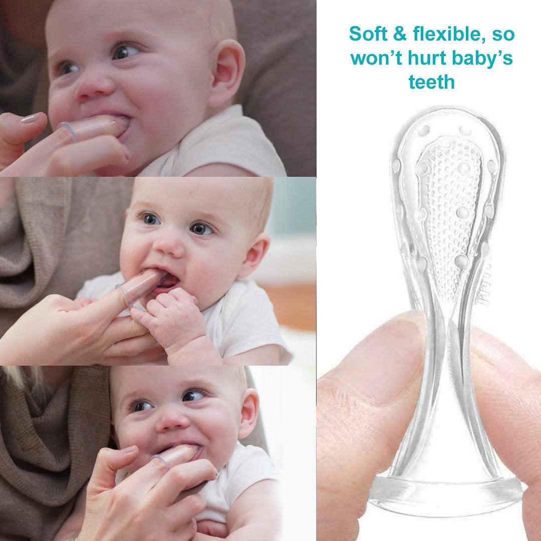 Baby Training Toothbrush Safe Silicone Finger Soft (Pack of 2)